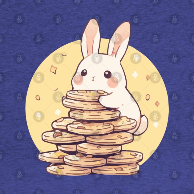 Cute rabbit on a pile of cookies by etherElric